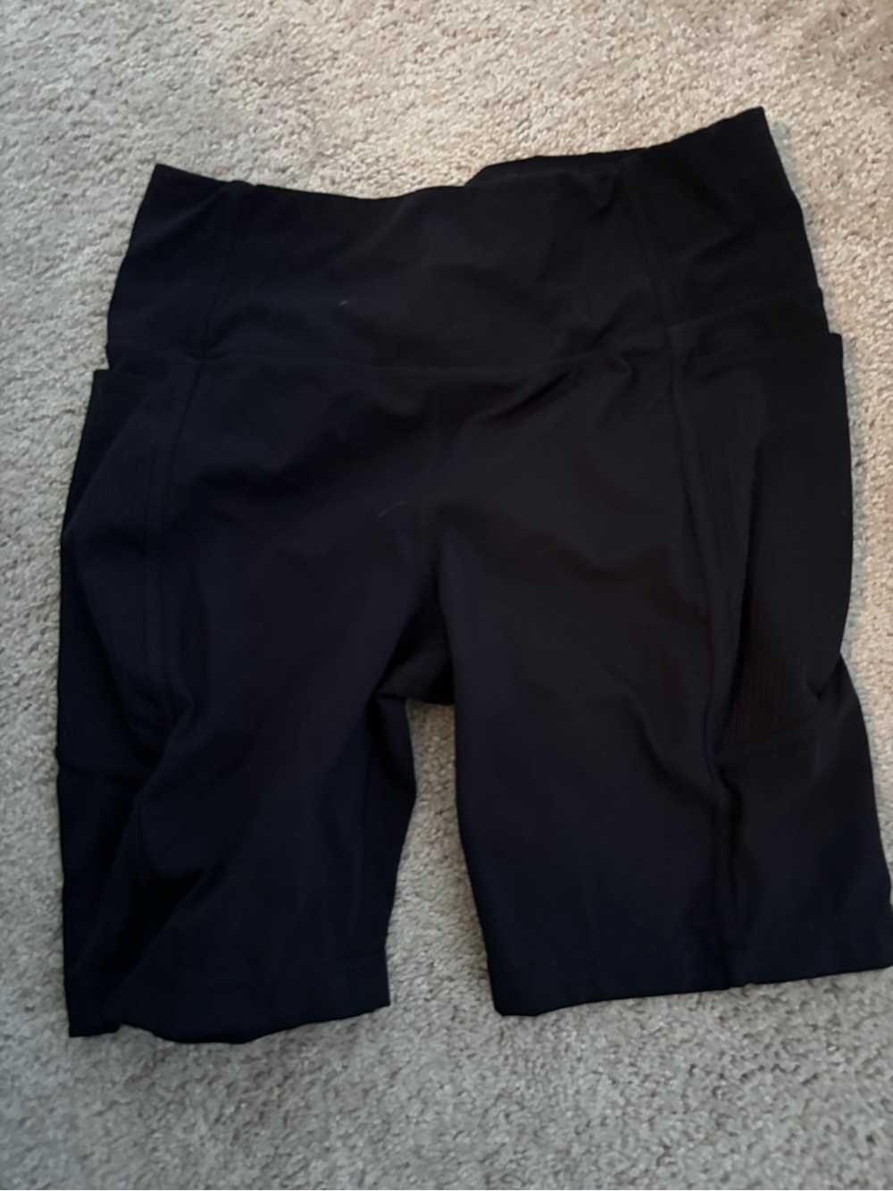 Mondetta Black High-Rise Bike Shorts with Side Pockets